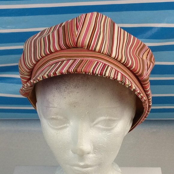 Flawless Funky Striped English country bonnet Villager hat. Boho - Picture 2 of 9